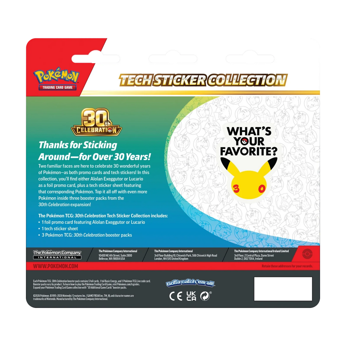 30th Celebration Tech Sticker Collection (Engelse editie)