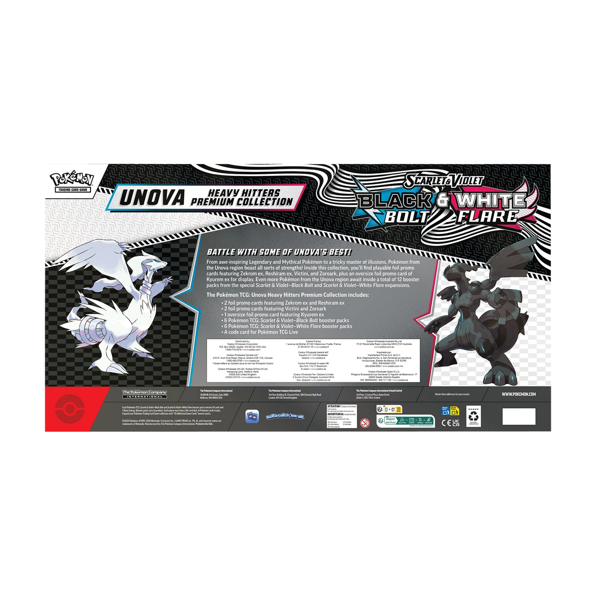 Black Bolt & White Flare Unova Zwaargewichten Premium Collectie – Costco Exclusief