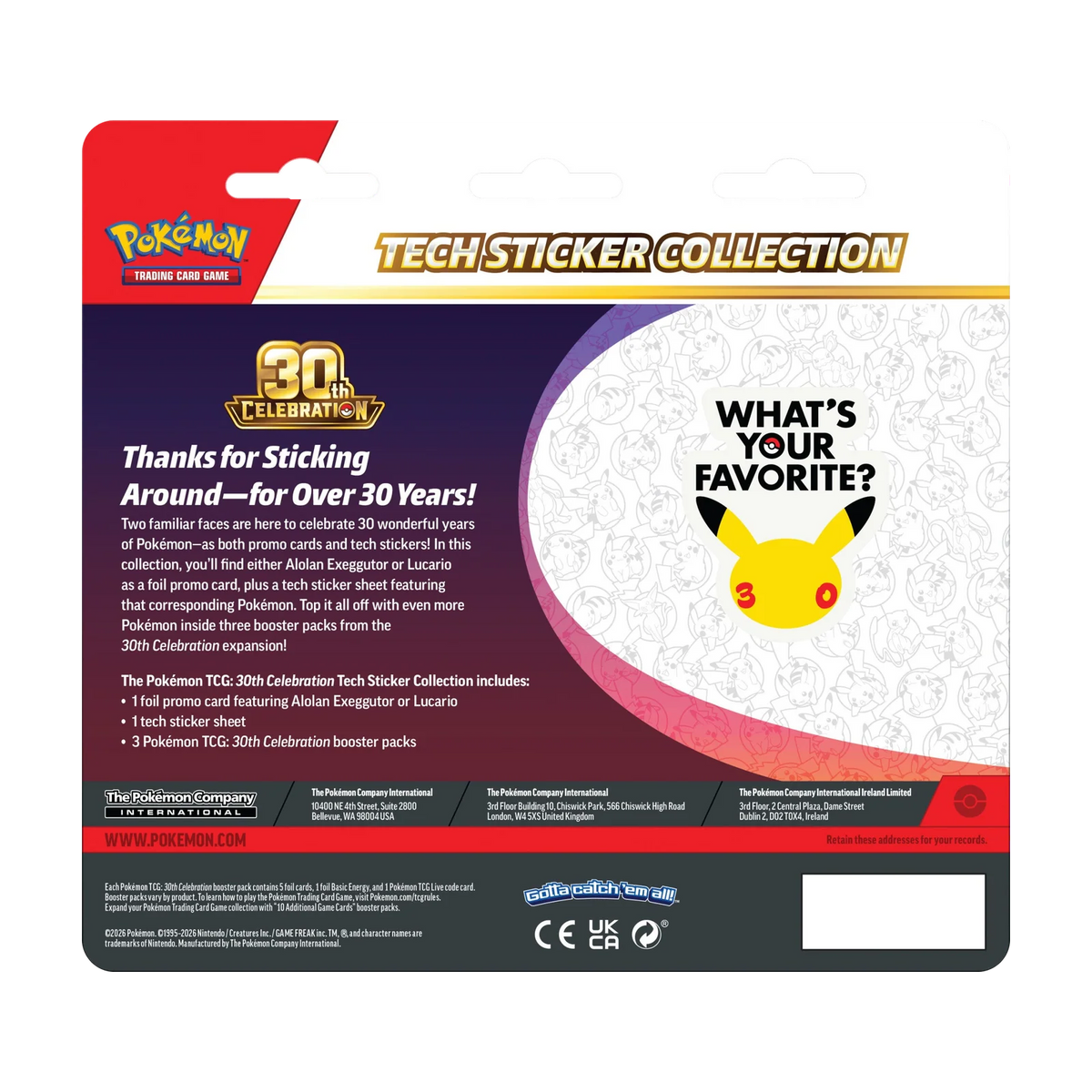 30th Celebration Tech Sticker Collection (Engelse editie)