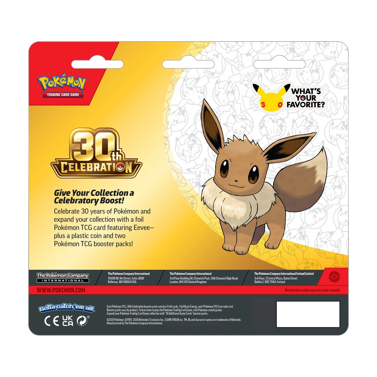 30th Celebration 2-Pack Blister Eevee – achterkant