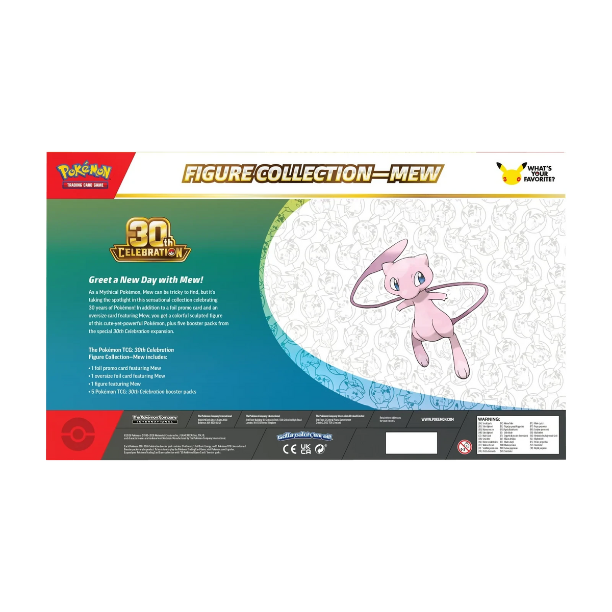 30th Celebration Figure Collection Mew (Engelse editie) – achterkant