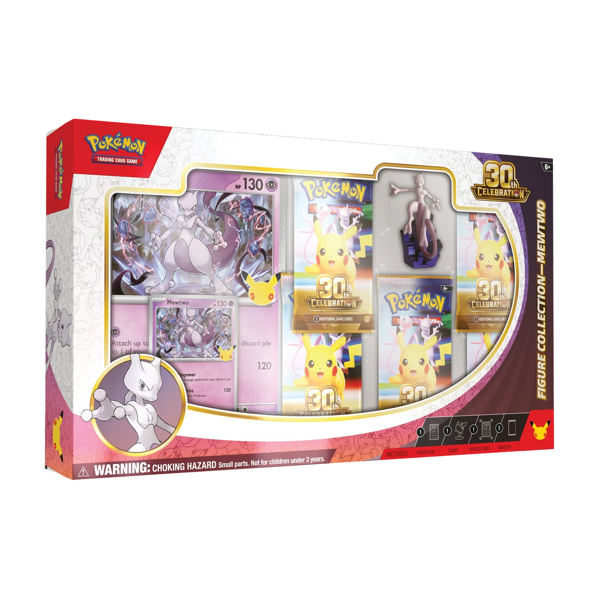 30th Celebration Figure Collection Mewtwo – voorkant en linkerzijkant
