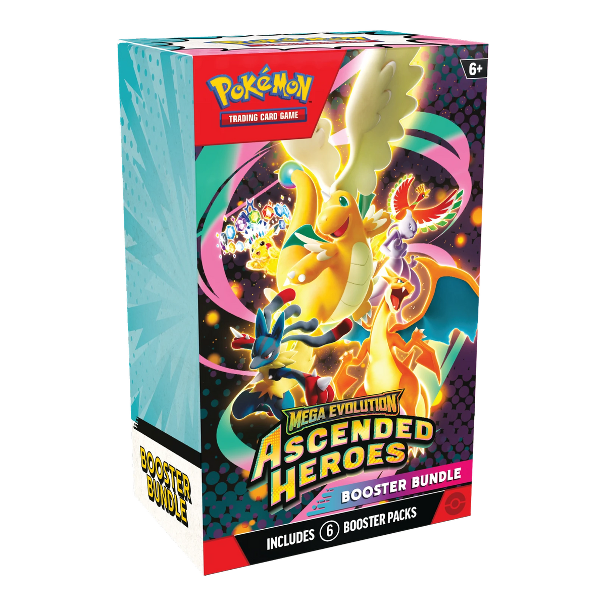 Ascended Heroes Booster Bundle – voorkant en linkerzijkant