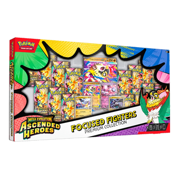 Ascended Heroes Focused Fighters Premium Collection – voorkant en linkerzijkant