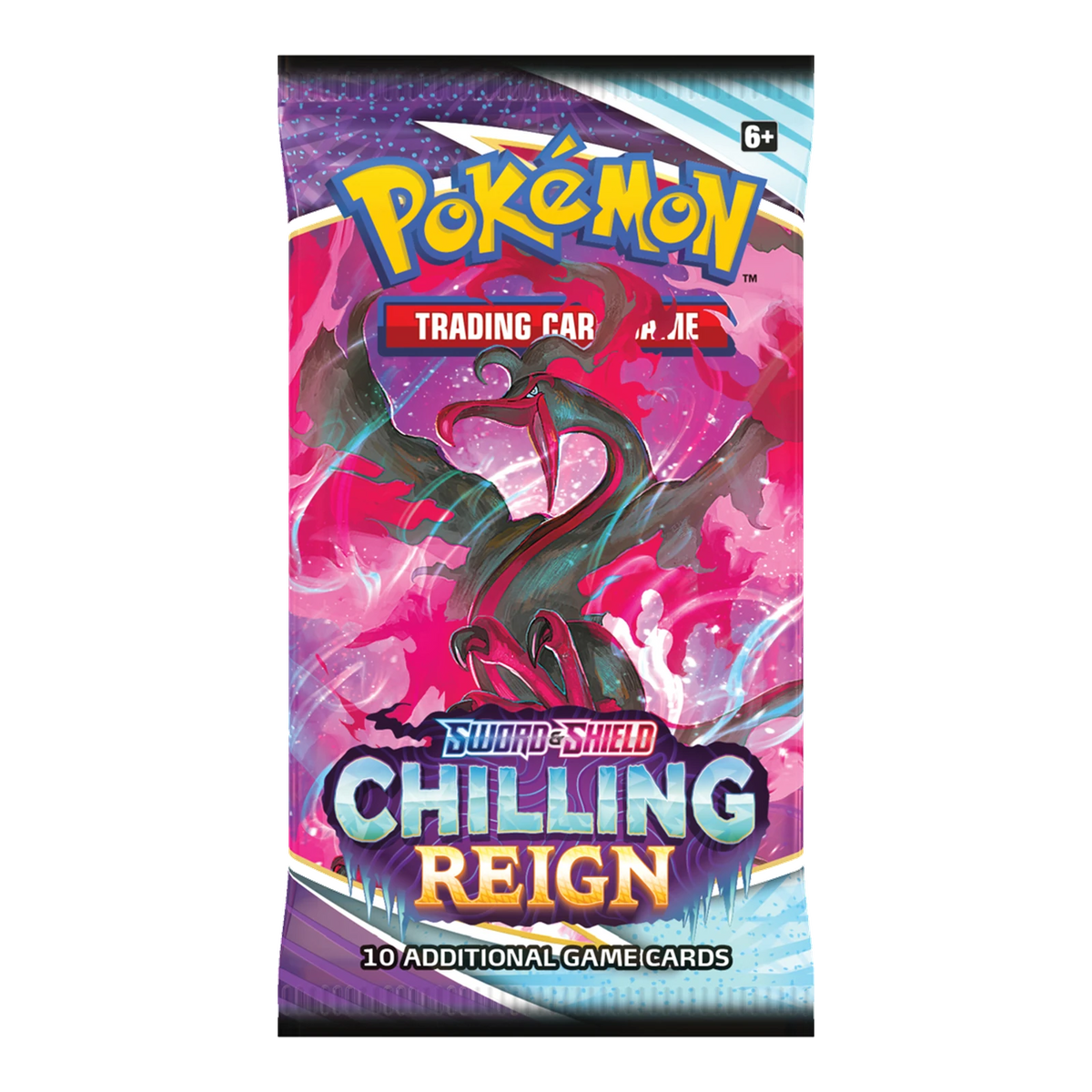 Chilling Reign Booster Pack – voorkant, artwork galarian-moltres (verpakking kan variëren)