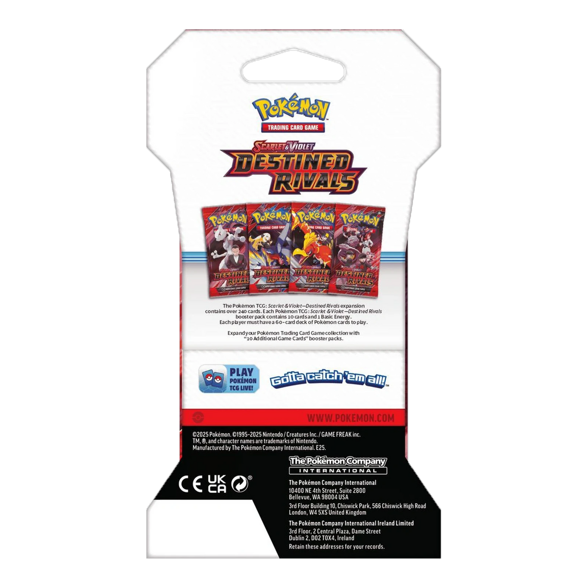 Destined Rivals Sleeved Booster Pack – achterkant van de verpakking