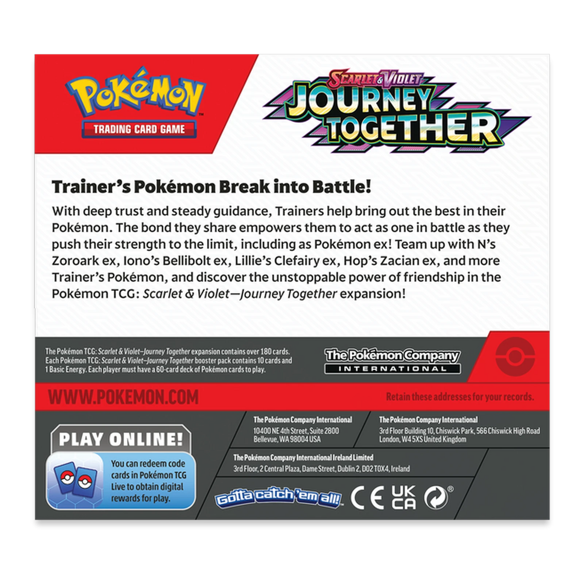 Journey Together Booster Box – achterkant van de verpakking