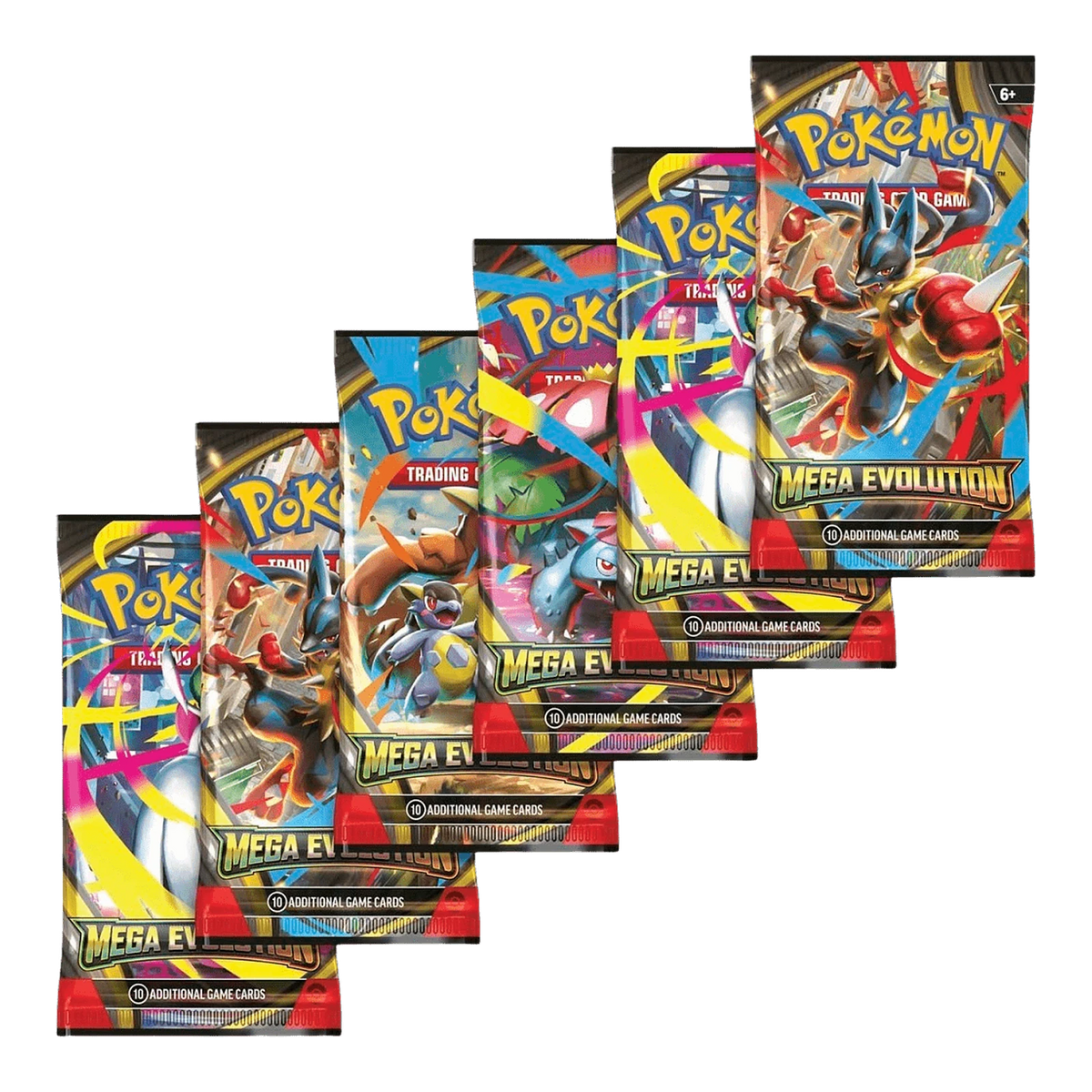 Mega Evolution Booster Bundle – inhoud: 6 boosterpacks