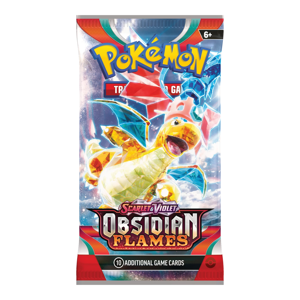 Obsidian Flames Booster Pack – Engelse verpakking, artwork Dragonite