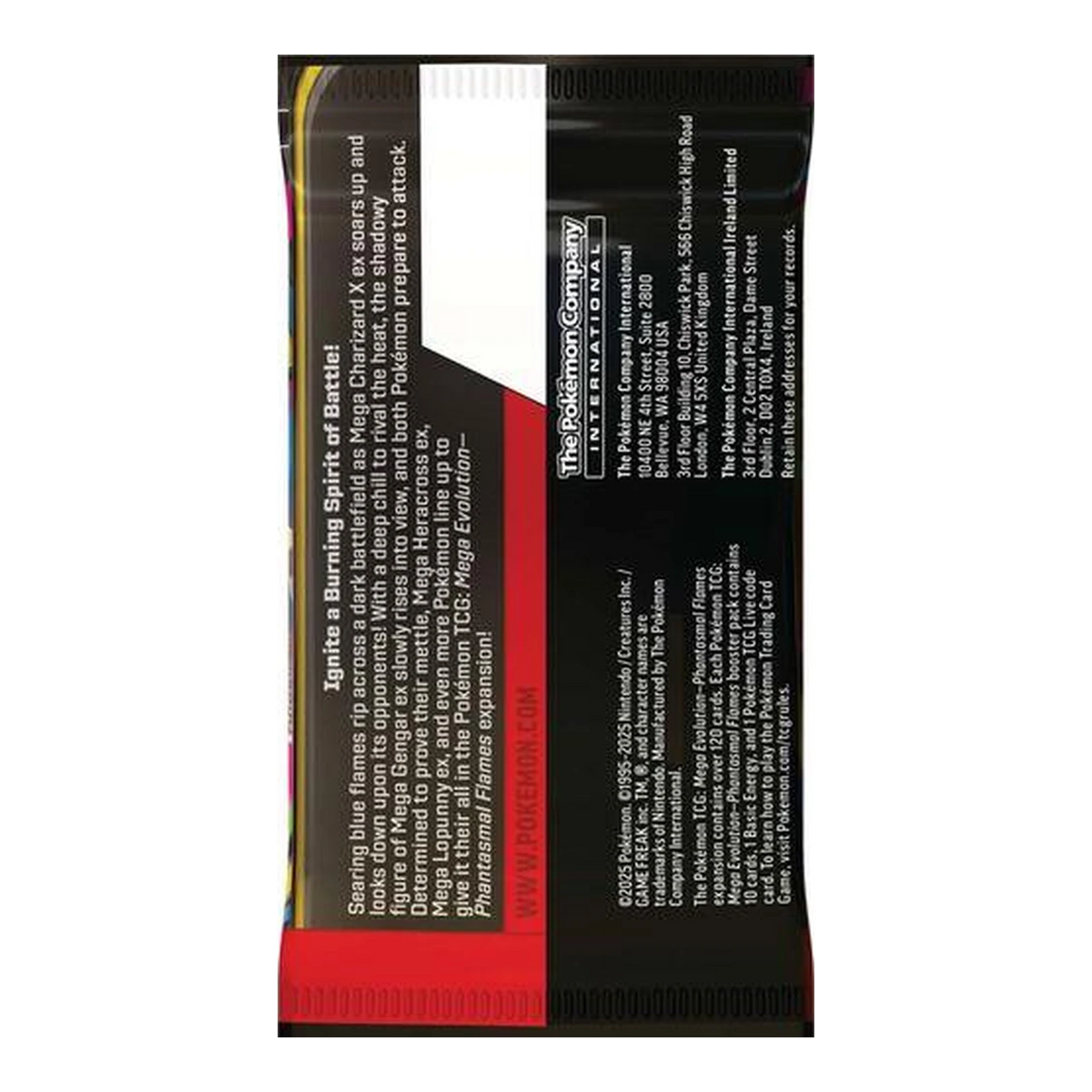 Phantasmal Flames Booster Pack – achterkant van de verpakking