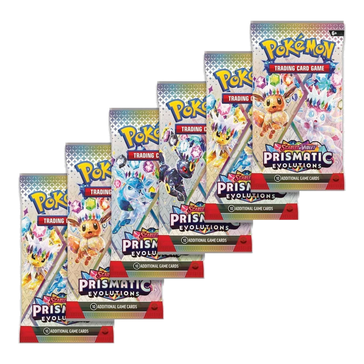 Pokémon Prismatic Evolutions Booster Bundle – inhoud: 6 boosterpacks