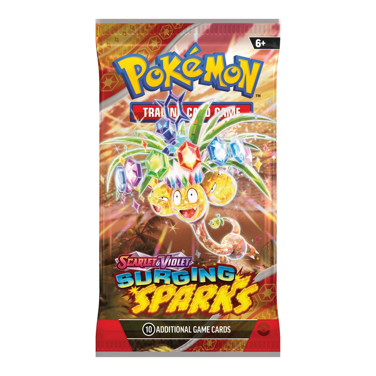Surging Sparks Booster Pack – Engelse verpakking, artwork Alolan Exeggutor