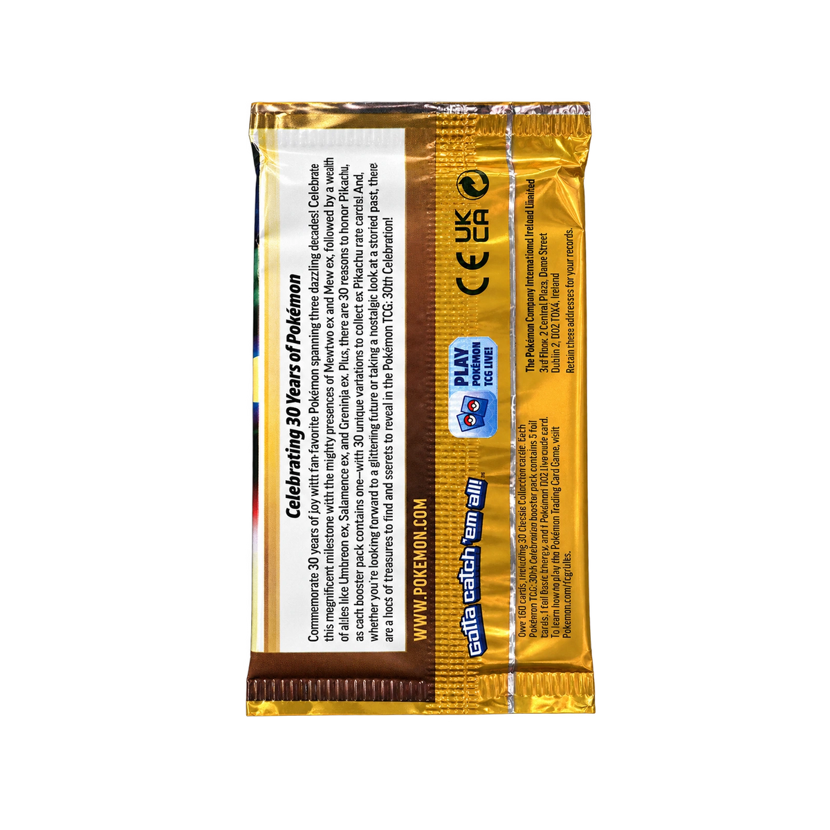30th Celebration Booster Pack – Engelse verpakking, bewerkte presentatie van de achterzijde